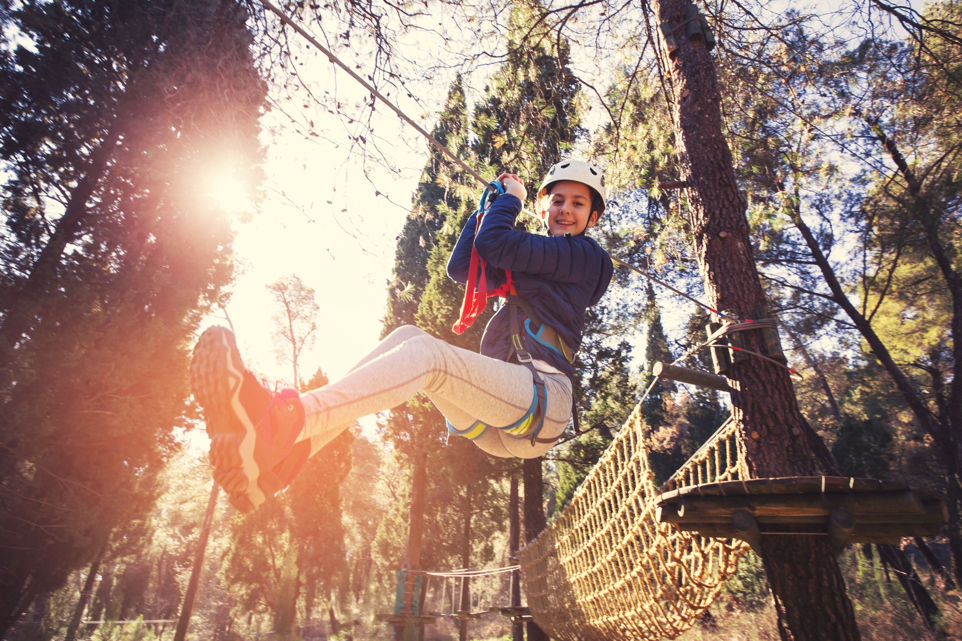 Girl in adventure park